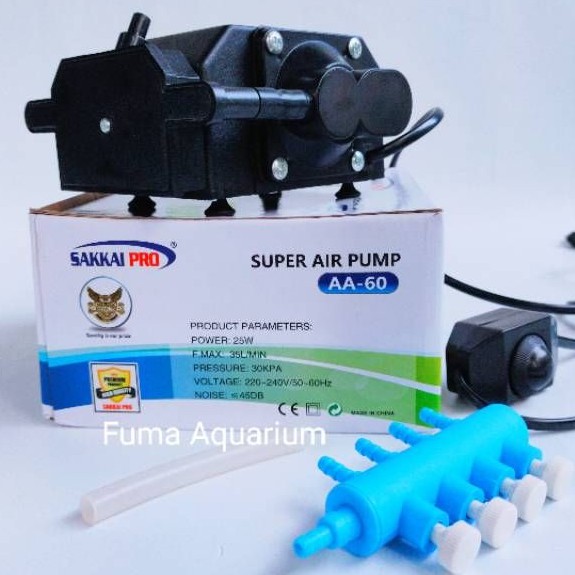 SAKKAI PRO AA-60 25watt Pompa Gelembung Airpump Aerator aquarium kolam