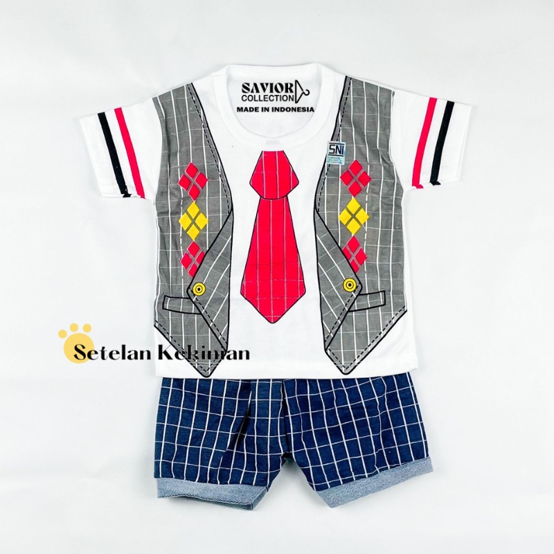Set Baby Tuxedo Dasi Warna Abu Keren Jas Anak 0-12bln Murah Kekinian