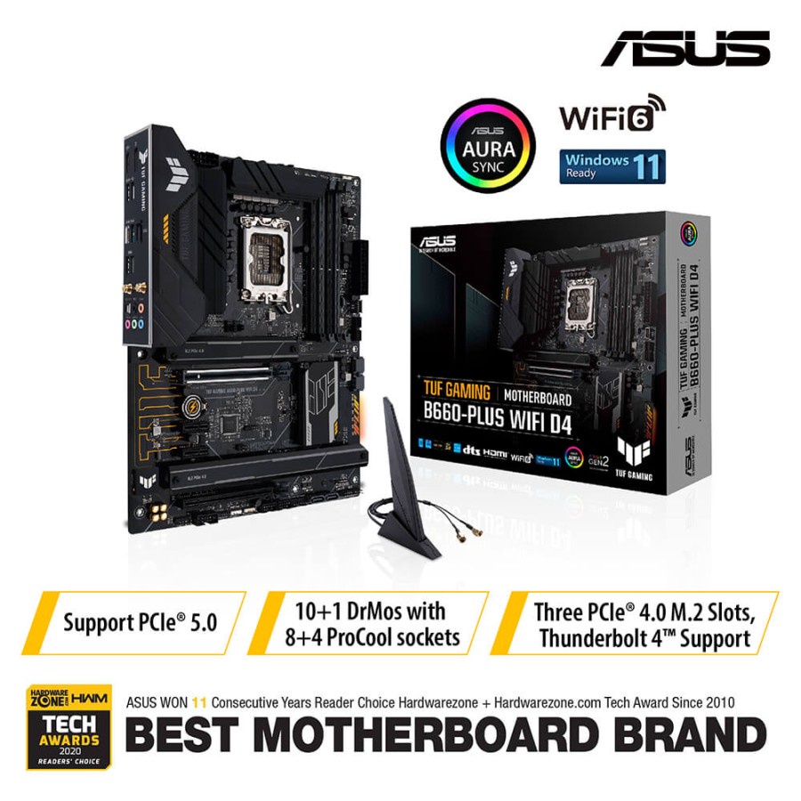 ASUS TUF GAMING B660 PLUS WIFI D4 | Intel LGA1700 DDR4 ATX Mainboard