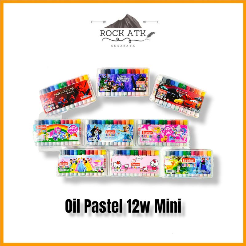 

Eselon Oil Pastel Crayon 12w Mini (1set) - krayon fancy oilpastel 12warna Bt21 Bts Girl Boy