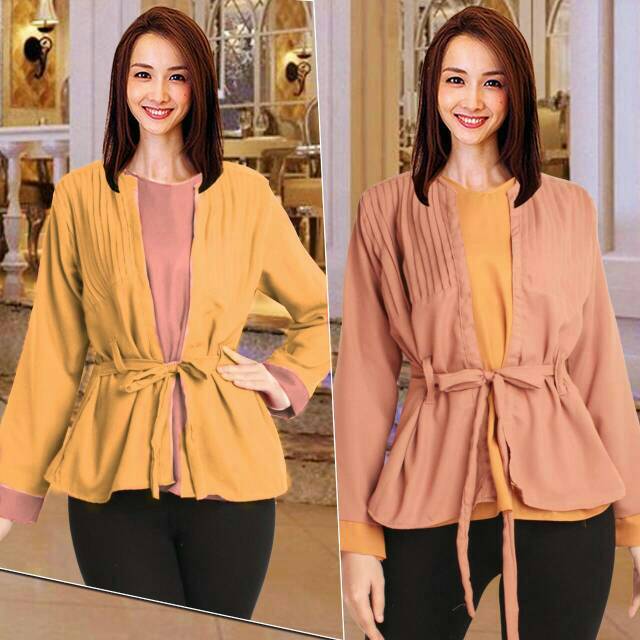 Blouse tangan panjang sabyan plisket