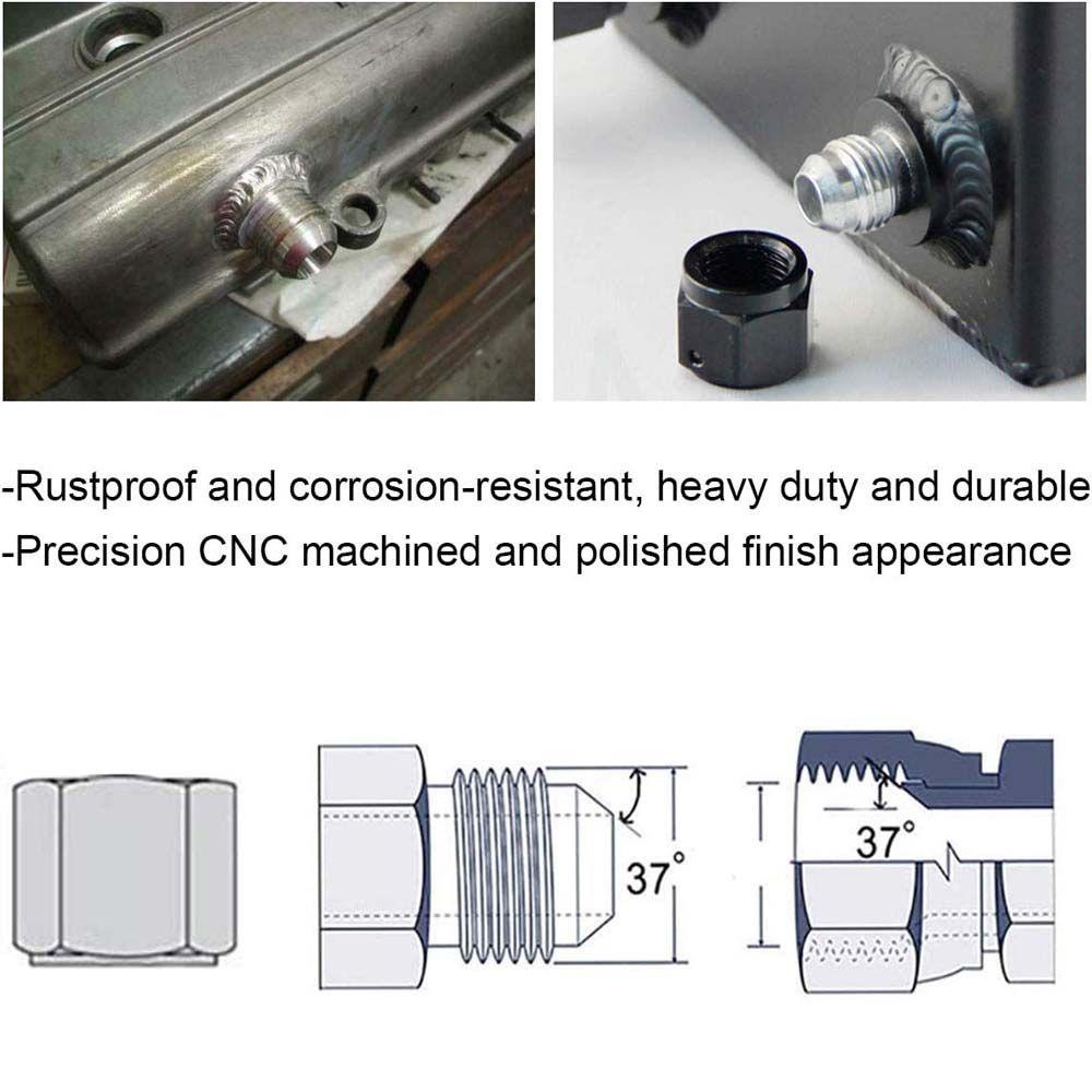 Lanfy Fitting Bulat Base Silver AN10 Aluminium Weld Bung Nitrous Hose Fitting