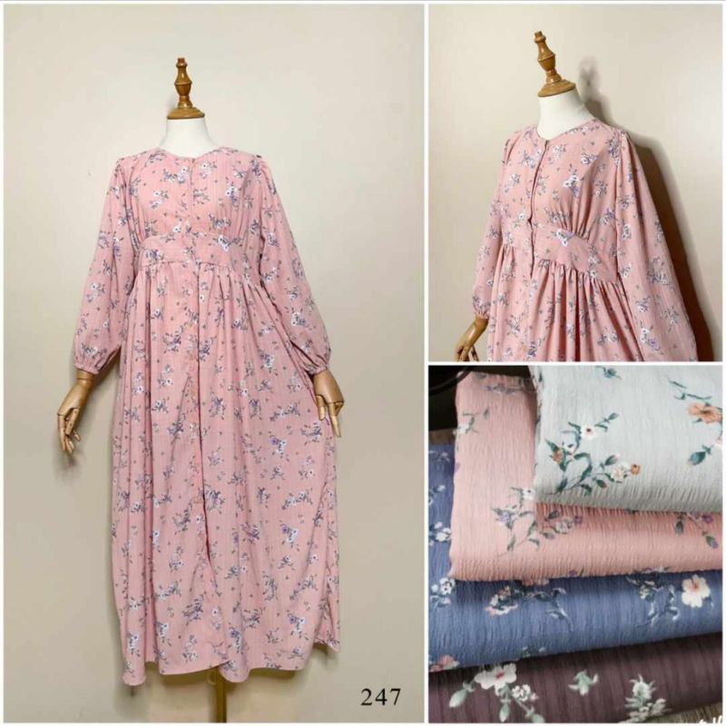 Gamis lesti jadore cringkle motif termurah