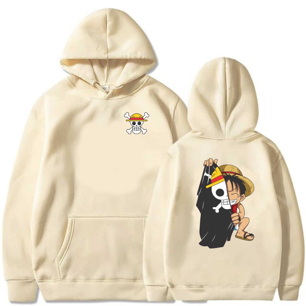 Jumper Hoodie Anime II Sweater Hoodie Sablon  One Pice tengkorak II One Pice Tengkorak Hoodie II  ( Pria &amp; Wanita )