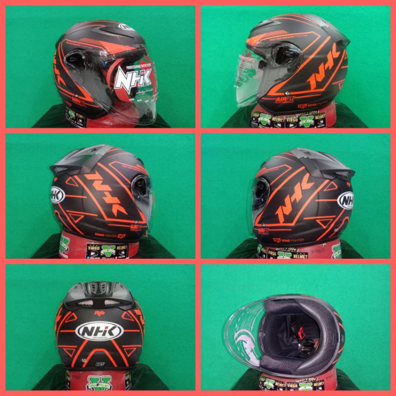 NHK HELM R6 MOTIF BLACK ORANGE