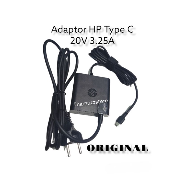 Adaptor Charger Original Laptop HP 20V 3.25A 65 Watt USB C Type C