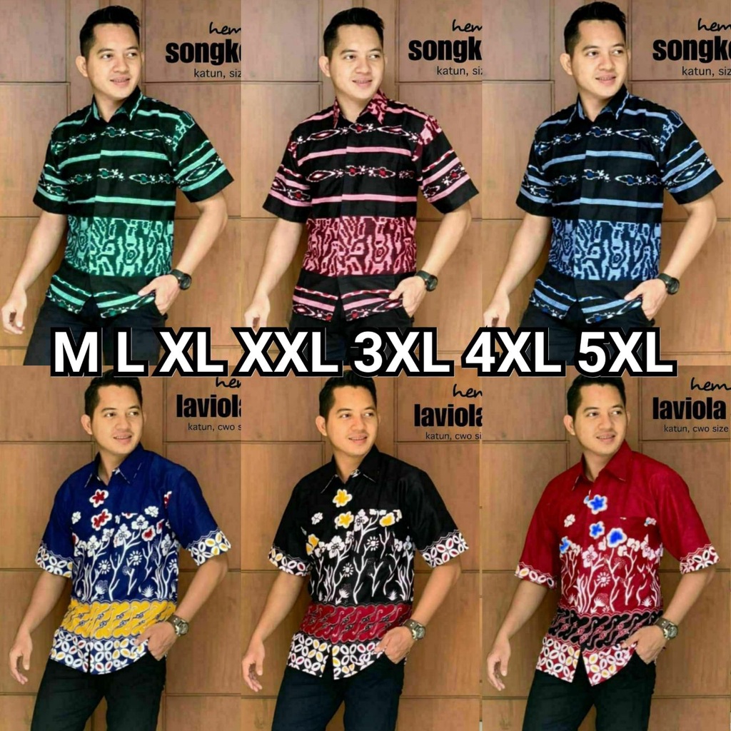 PROMO KEMEJA BATIK PRIA SONGKET SERAGAM KERJA KEMEJA PRIA M L XL XXL JUMBO TERBARU BAJU BATIK PRIA Hem batik lengan pendek murah SIZE M L XL XXL BSWART Batik HRB026 Kenongo Hem Pendek Padi Pekalongan M L XL Batik Pria MURAHL