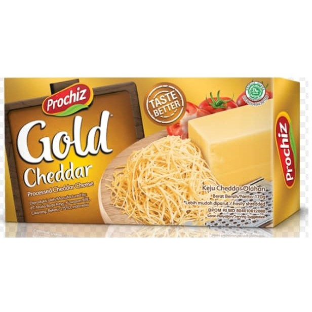 

Cheese Keju Prochiz Gold Cheddar 170 GR Processed Cheddar Cheese