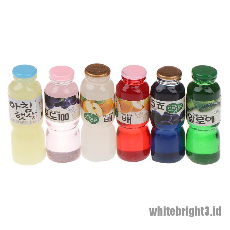 (white3) 5pcs Miniatur Botol Minum Skala 1: 12 Untuk Rumah Boneka