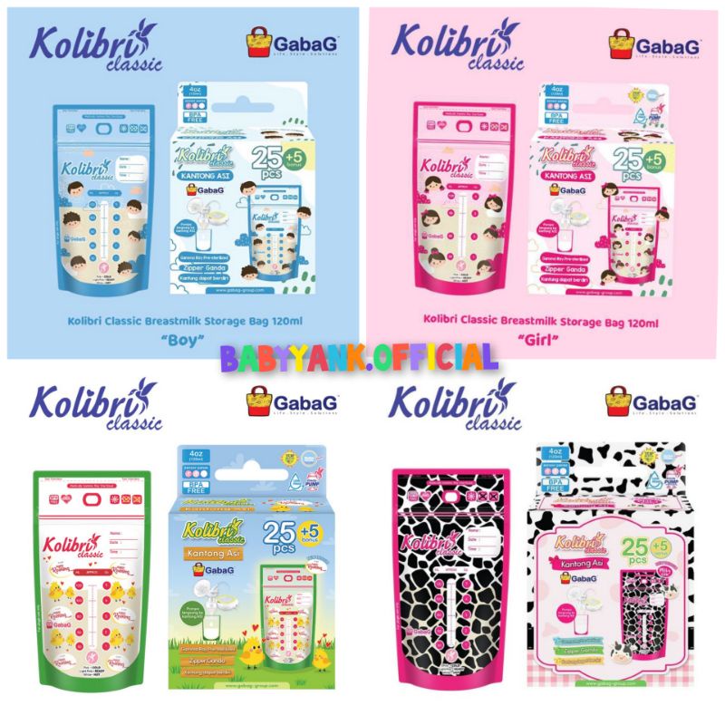 ♥BabyYank♥ GABAG Kantong Asi Kolibri 120ml isi 30 pcs