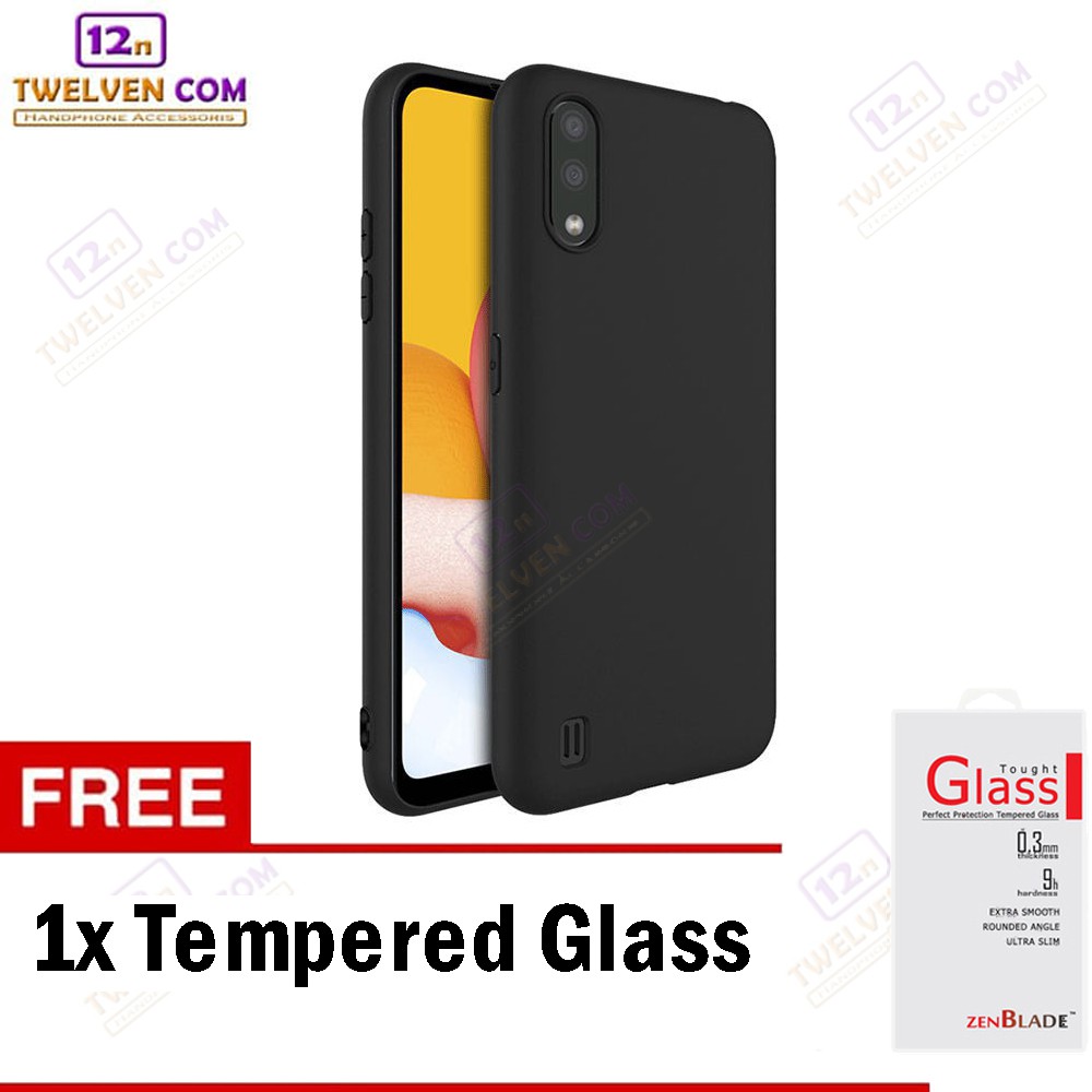 Case Ultra Slim Matte For Samsung A01 - Free Tempered Glass