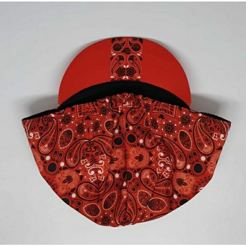 Cycling Cap [RED BATIK] by lumpAt - Topi Sepeda