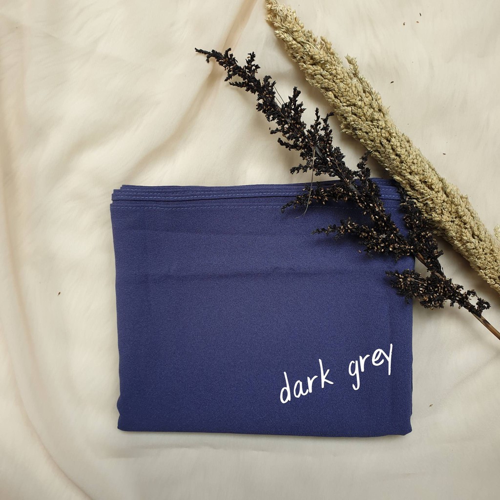 PROMO CUCI GUDANG Pashmina Diamond Stretch Italiano Ukuran 75x175 cm-Dark Grey