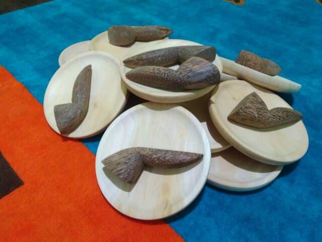 Cobek Kayu Diameter 17 + Ulekan Kayu