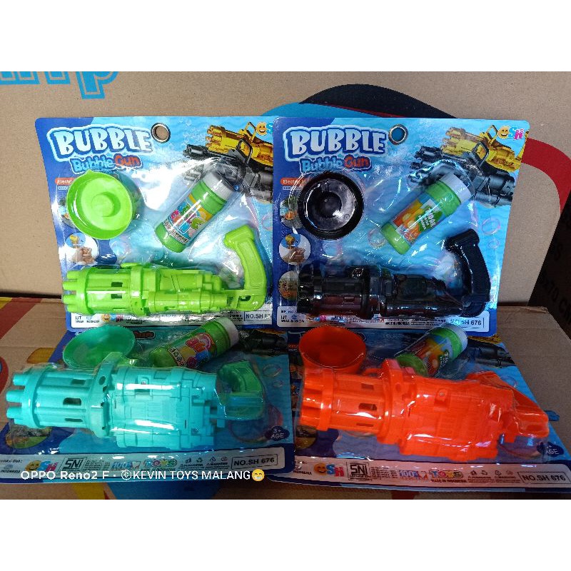 SH 676 Mainan pistol Bubble Elektrik Bentuk machine / Gelembung Bubble tembak anak balon bubble gun