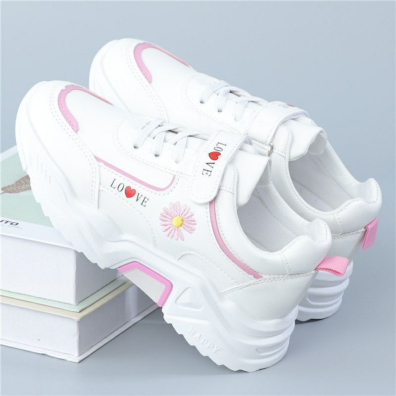 Sepatu Anak Perempuan Motif Bunga Karakter Sneakers Sekolah Anak Perempuan Usia 3-10 Tahun
