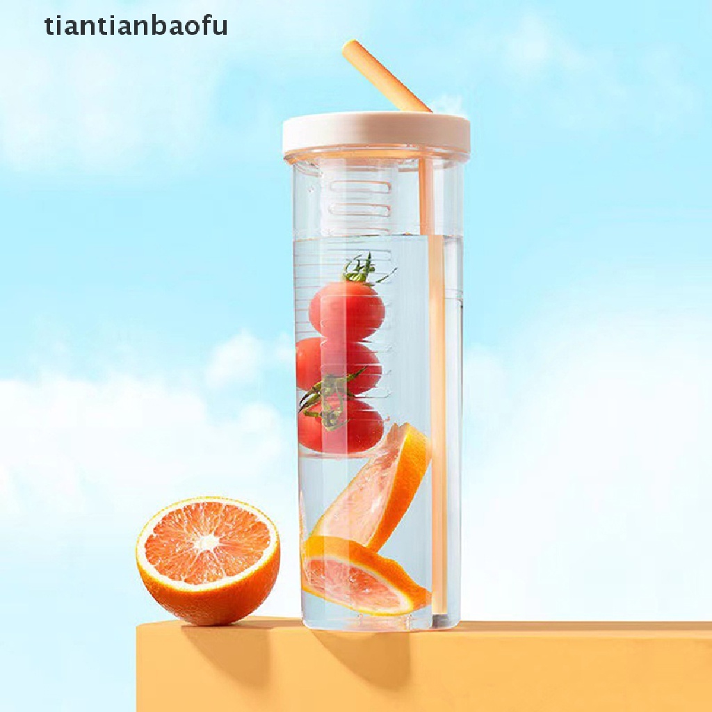 Botol Air Portabel Model Lipat Kapasitas Besar 700ML Warna Transparan Dengan Sedotan