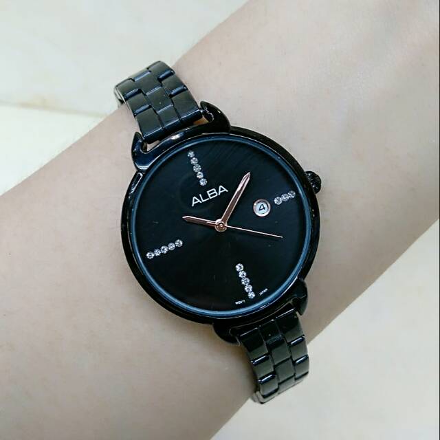 Jam Tangan Wanita  Alba Tanggal Rantai Hitam