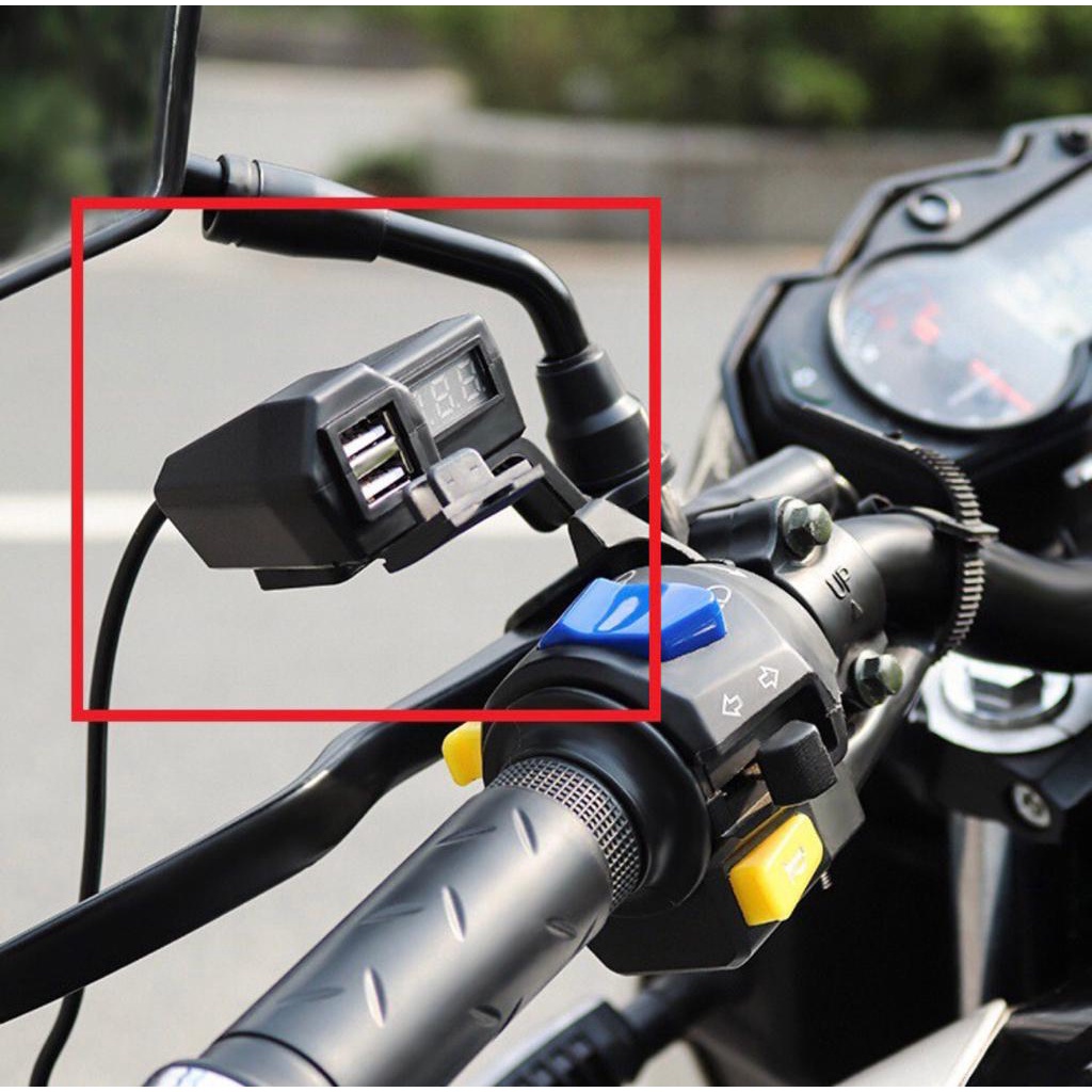 Motorcycle Digital Voltmeter Charger Motor Cas HP Motor 2 USB 3.1A Casan Hp stang Universal Dual USB