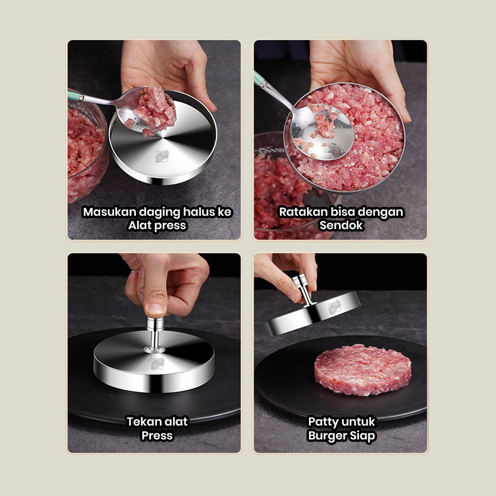 CETAKAN BURGER | HAMBURGER PATTY PRESS STAINLESS STEEL 304 - G20534