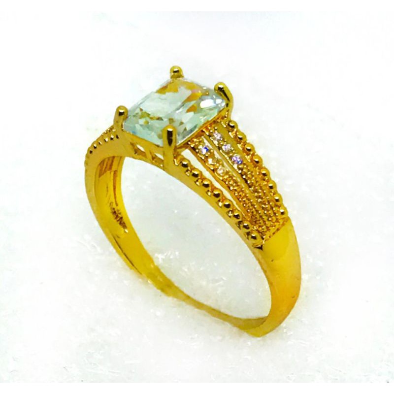 cincin wanita //cincin permata kotak //cincin pengganti emas