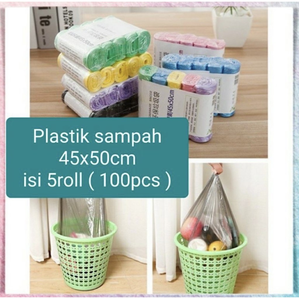 Kantong sampah ukuran 45x50cm 1pack isi 5roll