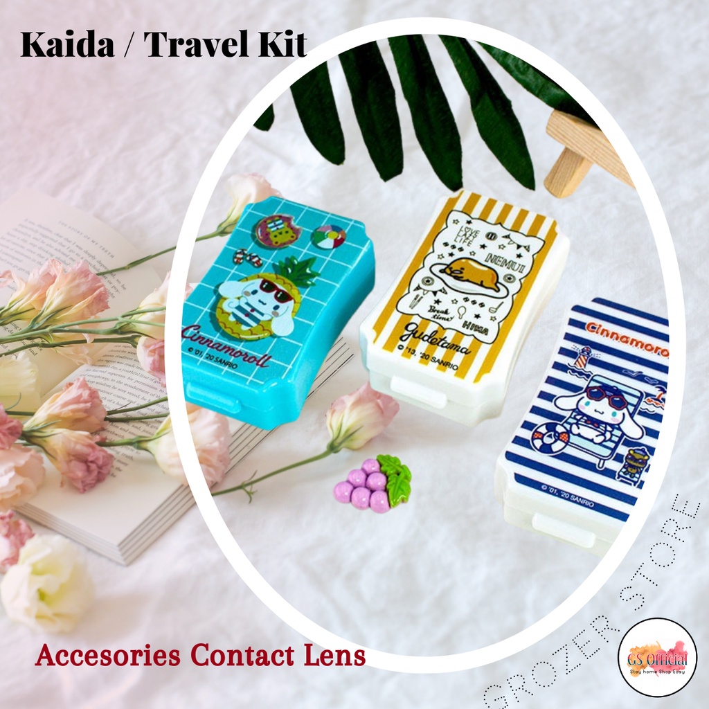 TEMPAT SOFTLENS MINI KACA - WARNA PUTIH MOTIF RANDOM