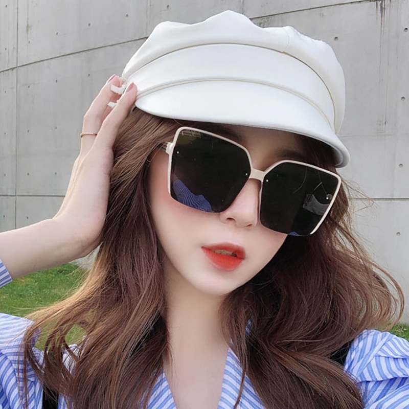 （YUZHU）COD Gaya Busana Korea Kacamata Hitam Besar Untuk Wanita Retro Square Shades Untuk Wanita