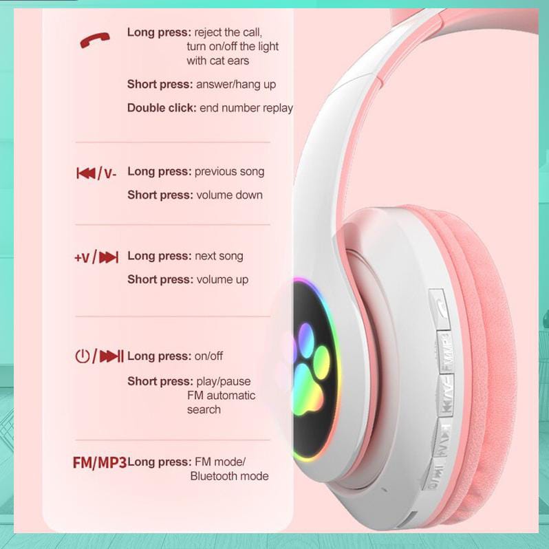 Headphone Kucing Led Murah