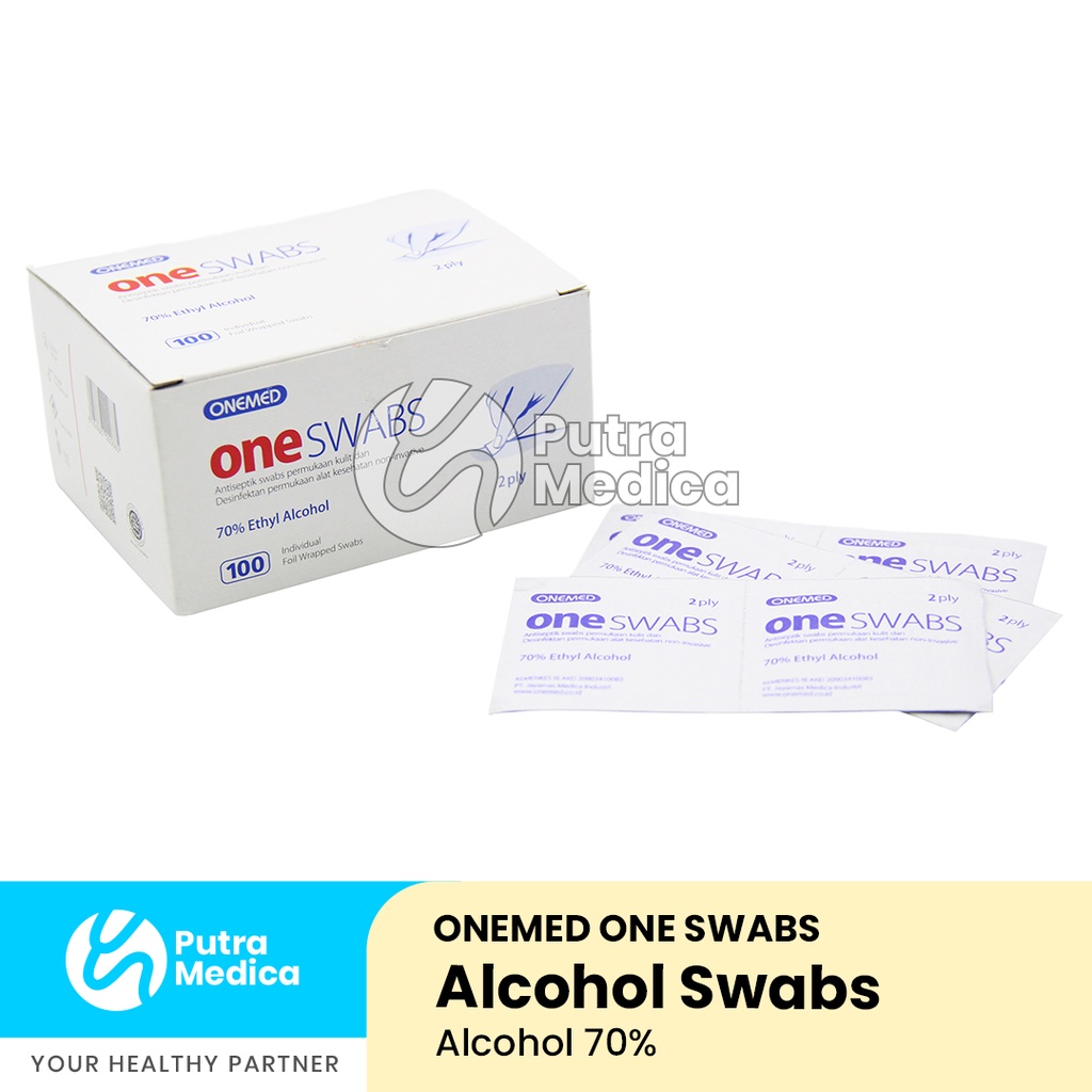 Onemed OneSwabs - 1 Box / Alcohol One Swab / Kapas Alkohol Steril / Tissue Tisu Alcohol / Swabs