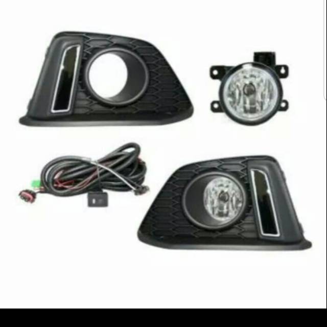 Fog lamp bemper honda jazz RS 2014 on komplit kaca
