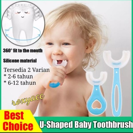 Sikat Gigi Anak Bentuk U Bahan Silikon Berbahan Silicon Lembut / Tooth Brush Baby Silicon type U Sikat Gigi untuk Anak