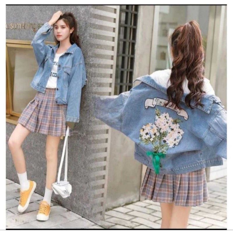 JAKET JEANS BORDIR / JAKET JEANS WANITA / JAKET BORDIR / JAKET FASHION