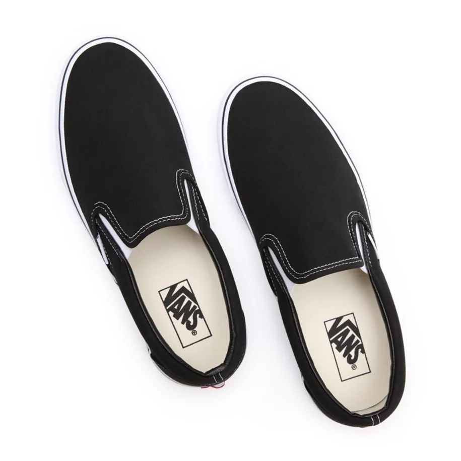 SALE DISKON! V4NS SLIP-ON BLACK/WHITE CLASSIC 100% ORIGINAL BNIB