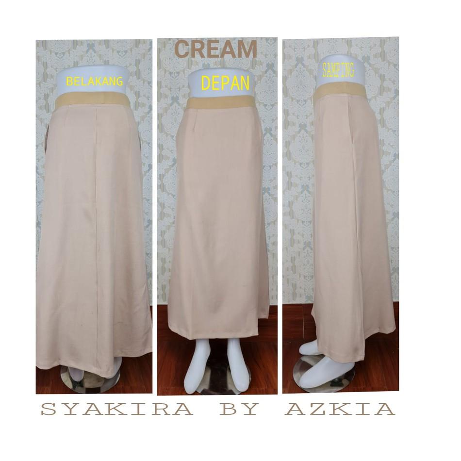 Muraaaahh.. Rok Kerja Model A Full Karet warna silver-abu tua-merah cabe-milo-ungu tua-cream-Rok Wan