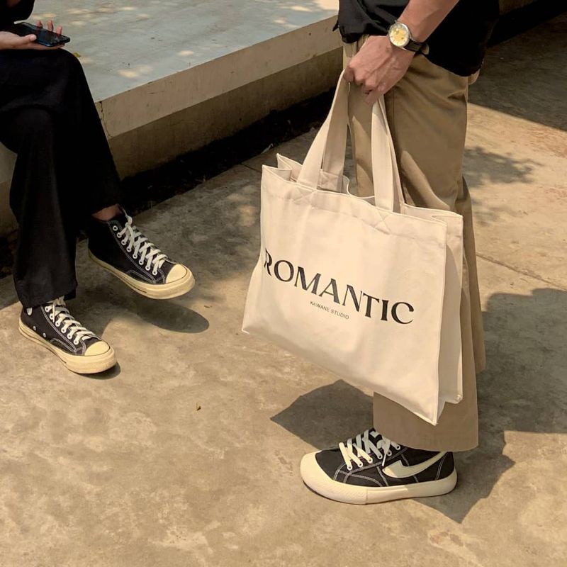 Kawane Studio - Tote Bag Kanvas Wanita, Stylish &amp; Fungsional (LIMITED EDITION) – Romantic