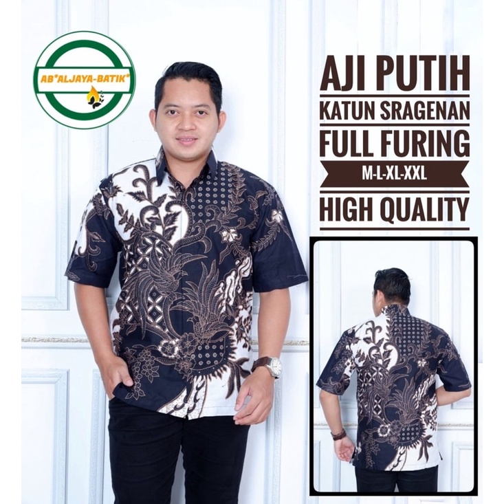 Batik Pria AJI PUTIH Full Furing Katun Halus Primisima