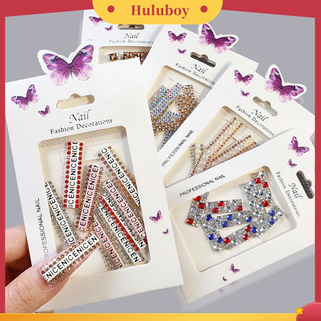 Huluboy Huluboy♡ 1 Set Tape Perekat Kuku 3D Tahan Lama Untuk Wanita