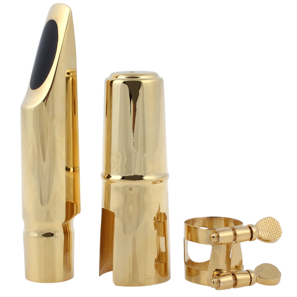 Mouthpiece Saxophone Tenor Profesional 8 Lapis Emas Bahan Metal Untuk Musik Jazz