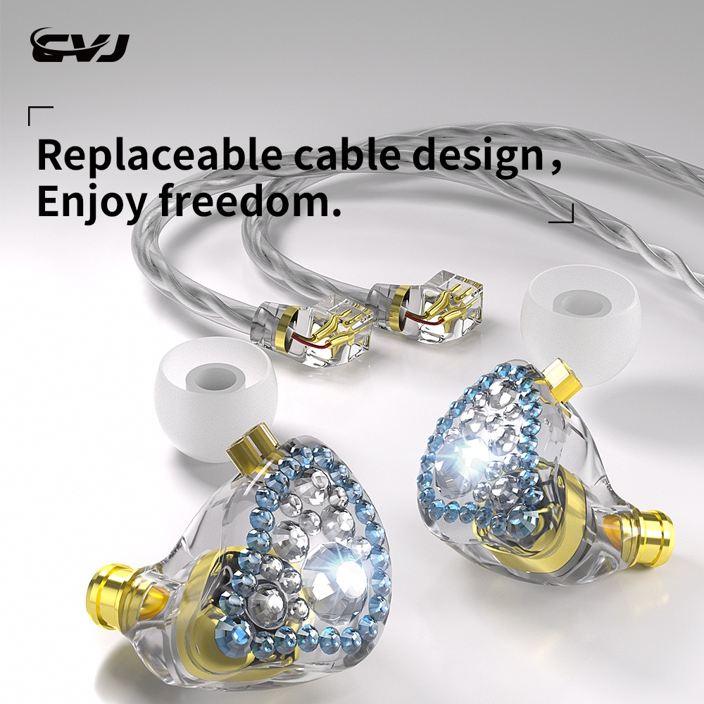 Cvj Shine diamond encrusted Headphone hifi iem River Dusk Kualitas Tinggi Untuk Musim Gugur