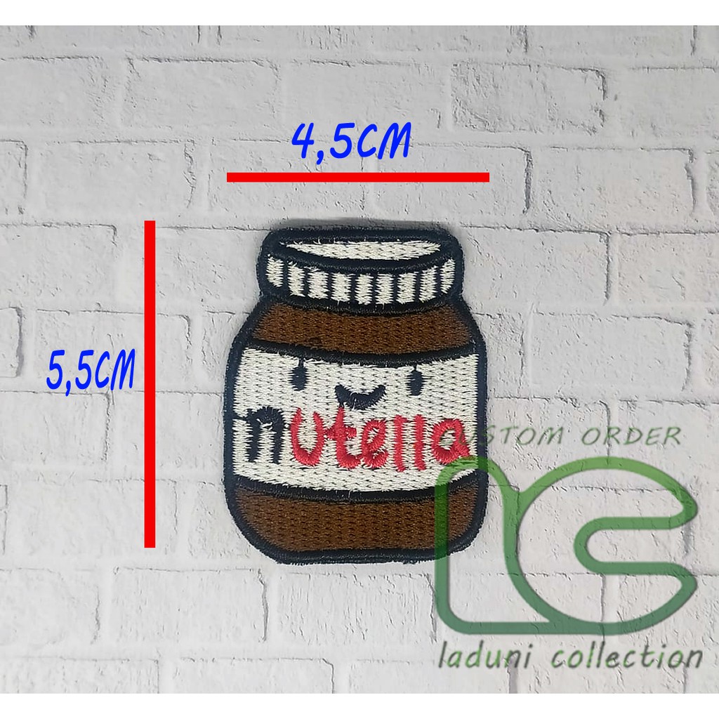 Patch Bordir Nutella /patch murah lucu /patch lucu