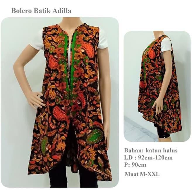 Terbaru Bolero Batik Panjang Outer Batik Wanita Long Vest Adilla Sale