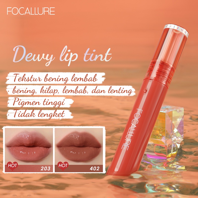 FOCALLURE Hot Sale 2PCS Waterproof Lipstick Long Wearing Velvet-mist Matte lipclay &amp; Dewy Hydrating Lip tint