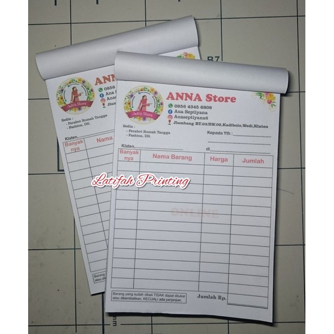 Nota Custom/Nota olshop/Nota 2ply/Nota ecer