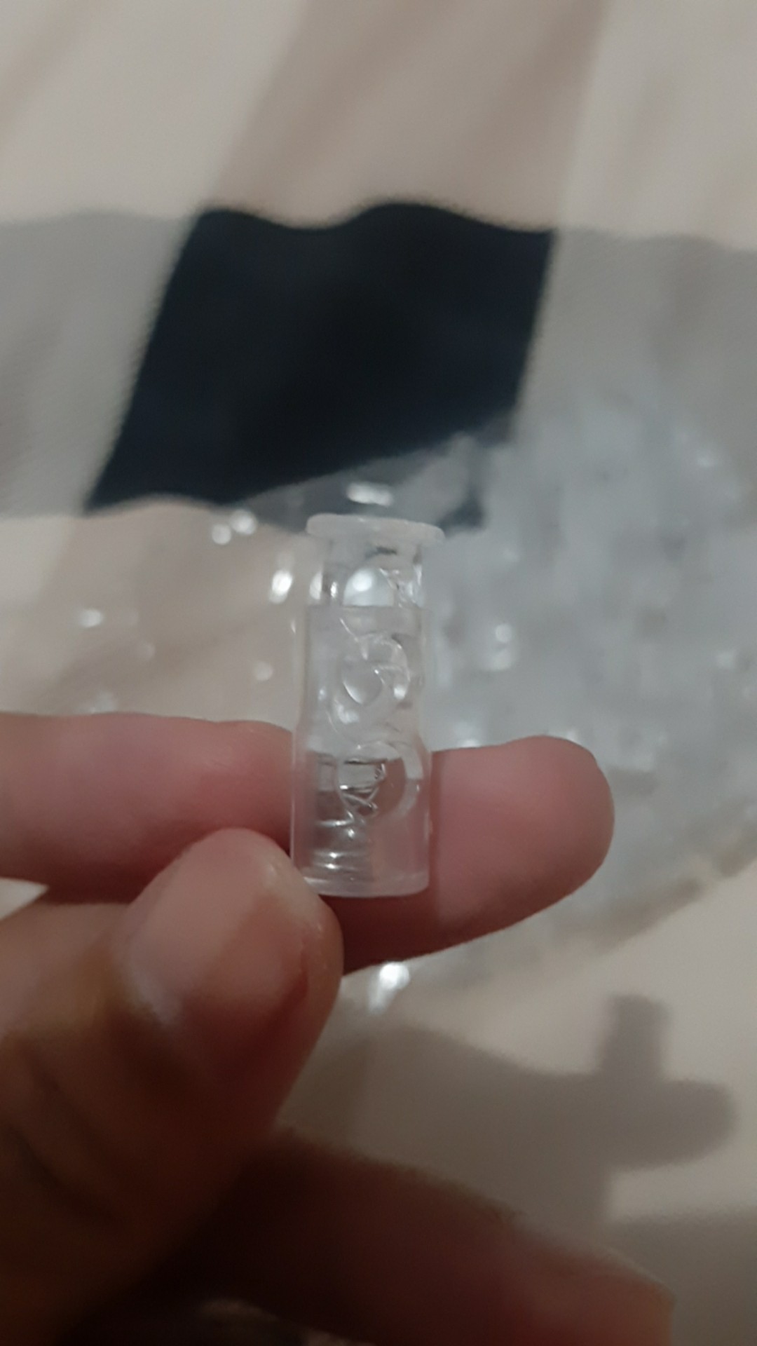 Stopper Transparan Model Botol Dua Lubang Bening