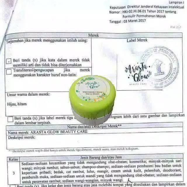ARASTA GLOW ORIGINAL ASLI