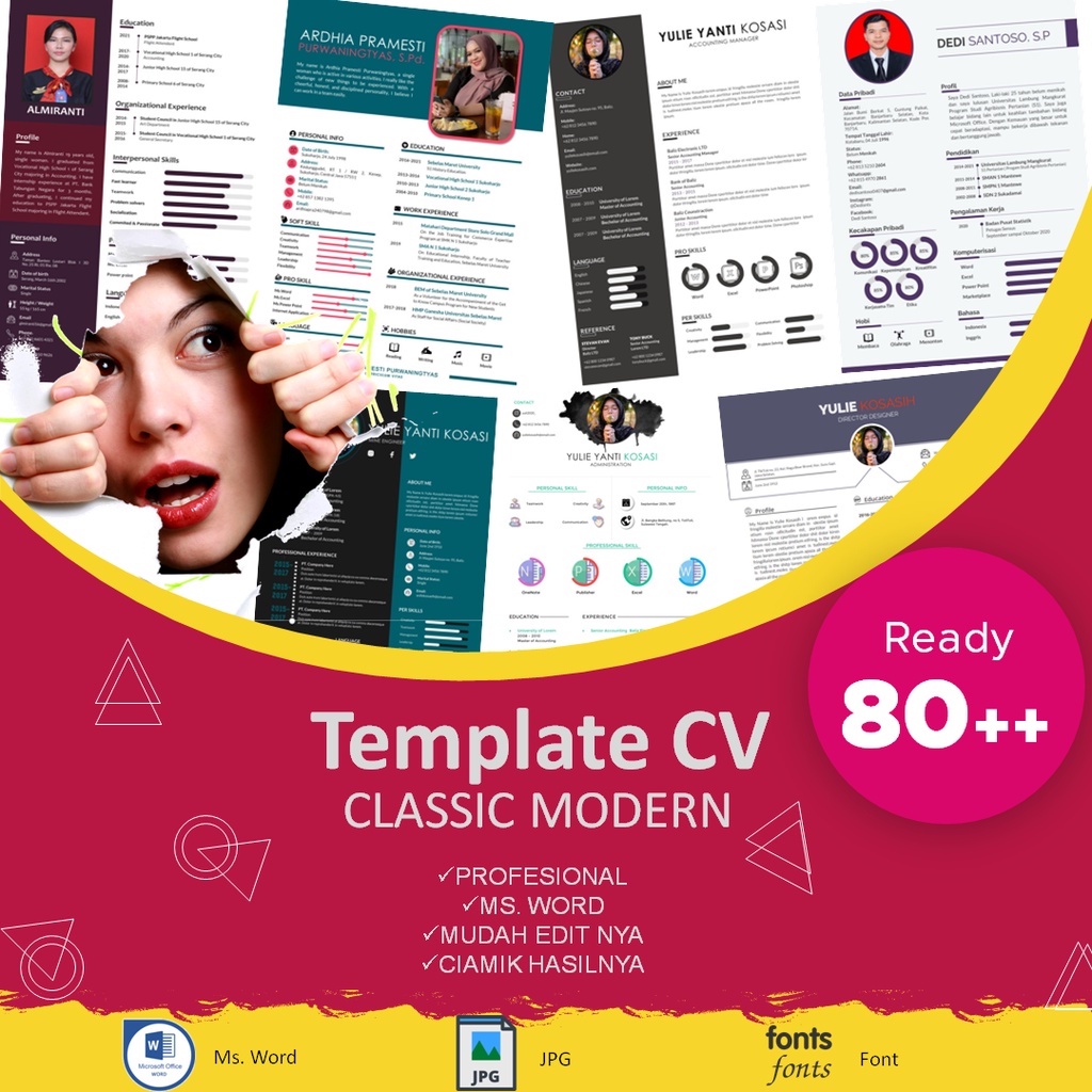 

TEMPLATE CV MS WORD Desain Profesional Modern Classic Tersedia 80 Lebih Template Siap Edit