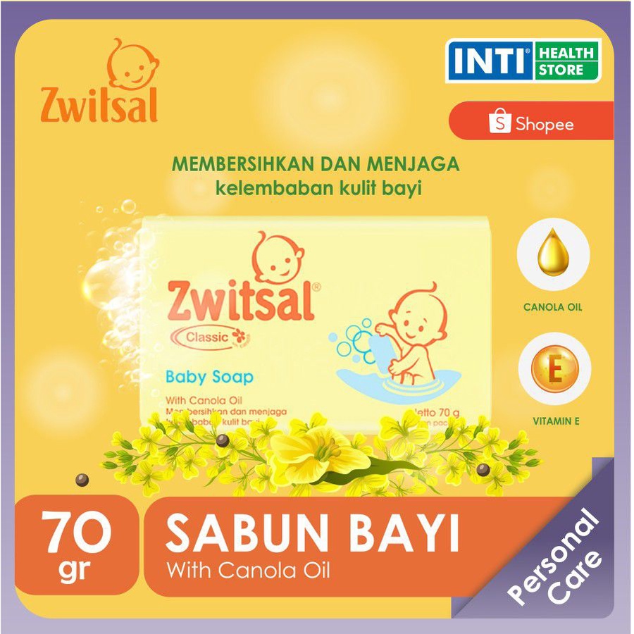 Zwitsal | Baby Soap Classic | Sabun Bayi Batang| 70 gr