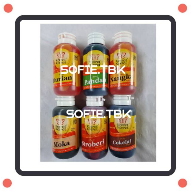 

Pasta Makanan Koepoe Koepoe Pandan/Durian/Nangka/Cokelat/Moka/Stoberi 60ml