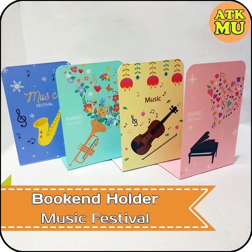 

Pembatas Buku Besi Bookend Holder Book Stand Music Festival